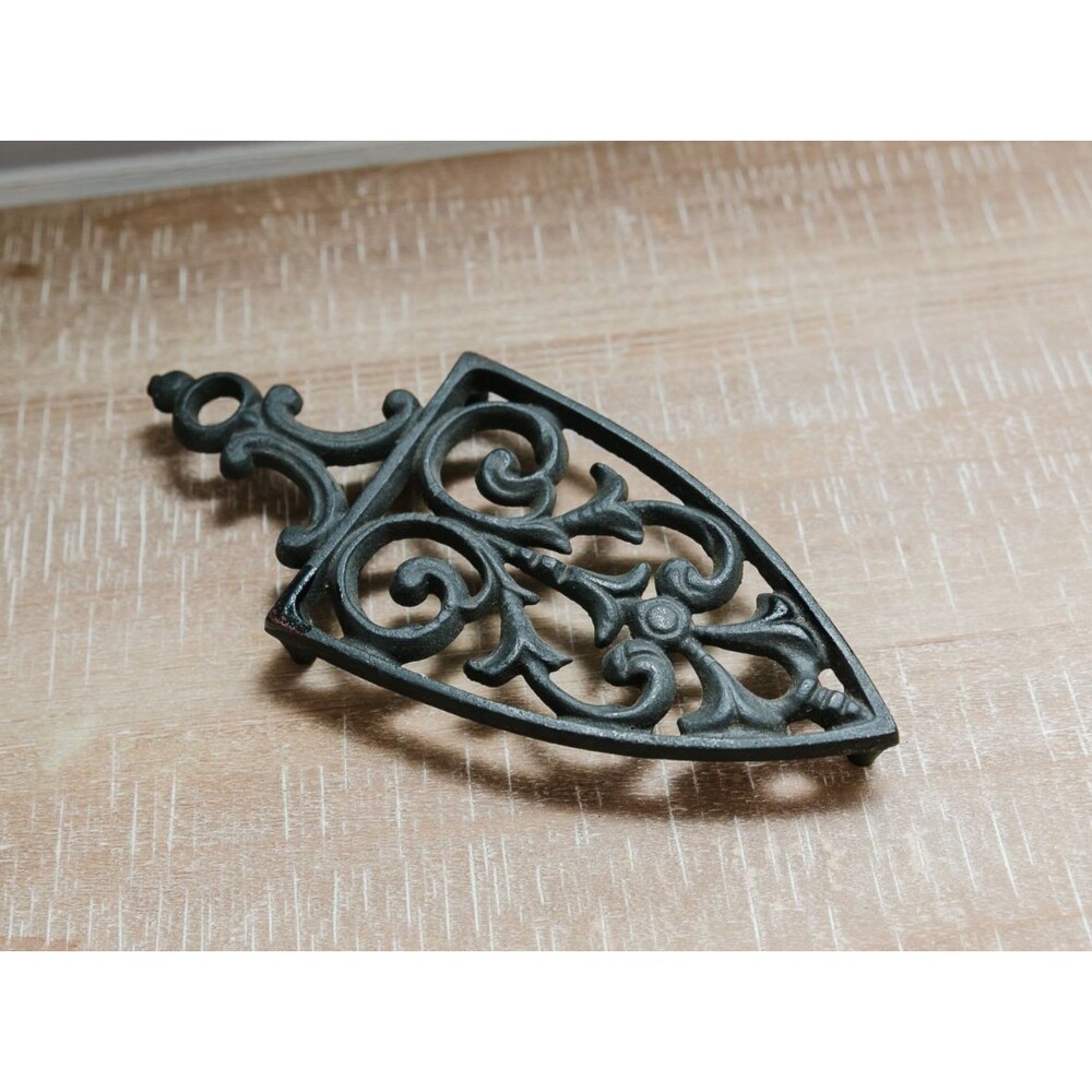 Vintage Cast Iron Sad Iron Trivet Stand Black Victorian Style